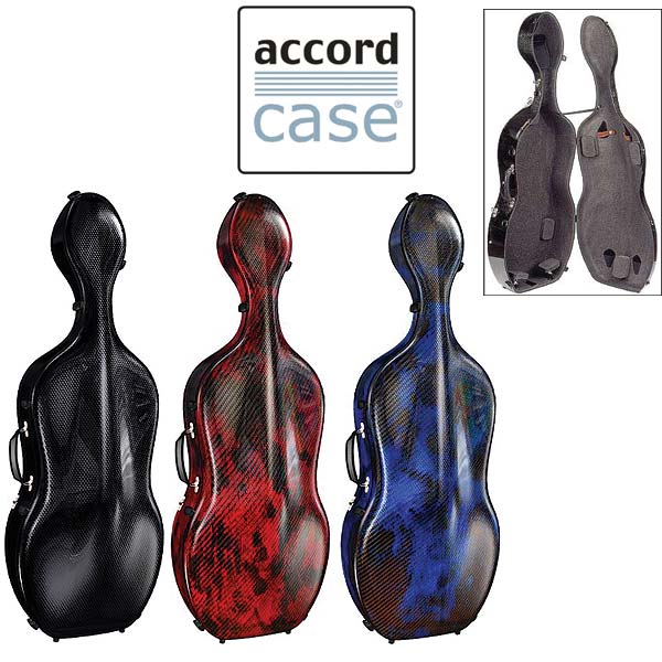 Accord Standard White 4/4 Medium Size Cello Case with Gray Interior